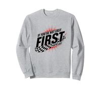 Shake and Bake First Last Racing Fan - Cita Motivacional Sudadera, Unisex para Adultos, Gris Jaspeado, S