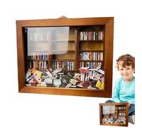 Shake Bookshelf, Tiny Bookshelf Ornament, 10.04x7.87x3.03 In, Miniature Book Collection, Stress Relief Desktop, Handmade Book Shelf Books for Relaxation and Home Decoration (Brown)