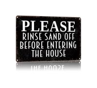 Shake Off Sand Entry Vintage Metal Sign 12x8 Inch
