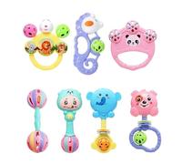 Shaker Rattle Toy Set, 7 Pieces Grab Teething Shaker Rattles, Sensory Teether Development Music Toy for Preschool, Boys and Girls, Safety, Sturdy Design