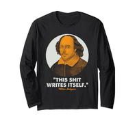 Shakespeare Escritor Humor Literario Bardo Cita Se Escribe Manga Larga