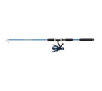 Shakespeare Firebird Tele - Combo de caña de Pescar y Carrete telescópico, portátil, preenrollado con línea, Listo para Pescar, Azul/Negro, 2,7 m