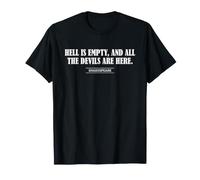 Shakespeare Hell Is Empty Cita Dark Literature Bard Camiseta