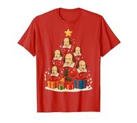 Shakespeare Literatura Inglesa Árbol de Navidad Navidad Camiseta, Hombre, Rojo, XL