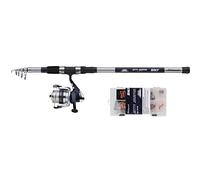 Shakespeare Salt Jetty Jouster Combo Set, Combo de caña de Pescar y Carrete, Combo Giratorio Incluye Caja de Aparejos de Caja Dura, señuelos y Aparejos Finales, mar - Pesca en la Costa/Cerca de la