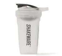 SHAKEWARE Botella Shaker de Proteínas - 600ml - Agitador Snap-Fit para Mezclas Suaves sin Grumos - Shaker Deportivo BPA-Free Antigoteo con Escala de Medición para Fitness y Uso Diario - Transparente
