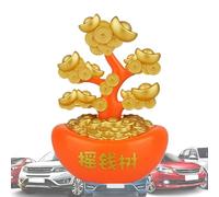 Shaking Money Tree Design - Cabin Accessory, Automatic Figure for Visual Motion, Component with Autonomous Movement, Equipment Accessory, Cute Device for Dashboard, Vehicle Interior