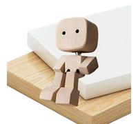 Shaking Wooden Man Figurine - Car Dashboard Ornament, Desktop Home Decor, Portable and Vibrant Moving Bobble Toy | Portable Wood Car Decoration for SUV Sedan RV Dormitory Apartment Living Room Office