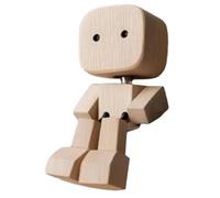 Shaking Wooden Man Figurine, Charming Little Wooden Figure That Sways, Handmade Shaking Feet Little Man, Funny Interior Car Ornaments For Car Dashboard