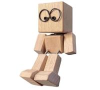 Shaking Wooden Man Figurine, Charming Little Wooden Figure That Sways, Handmade Shaking Feet Little Man, Funny Interior Car Ornaments For Car Dashboard
