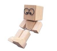 Shaking Wooden Man Figurine, Desktop Decor, Car Accessories, Car Ornaments,Creative Gifts - Portable Dashboard Decor for Travel, Commutes & Home(B1)