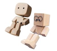 Shaking Wooden Man Figurine, Desktop Decor, Car Accessories, Car Ornaments,Creative Gifts - Portable Dashboard Decor for Travel, Commutes & Home(A+B)