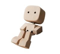 Shaking Wooden Man Figurine, Desktop Decor, Car Accessories, Car Ornaments,Creative Gifts - Portable Dashboard Decor for Travel, Commutes & Home(A1)