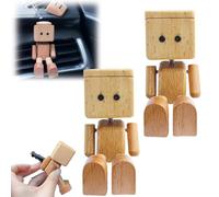 Shaking Wooden Man Figurine,Handmade Shaking Feet Wooden Doll,Shaking Men Car Ornaments,Funny W-ooden Doll Car Dashboard Decorations S-haking,Modern Desktop Creative Ornaments Gifts for Men Office