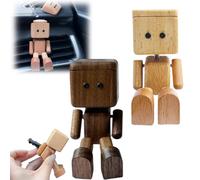 Shaking Wooden Man Figurine,Handmade Shaking Feet Wooden Doll,Shaking Men Car Ornaments,Funny W-ooden Doll Car Dashboard Decorations S-haking,Modern Desktop Creative Ornaments Gifts for Men Office