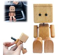 Shaking Wooden Man Figurine,Handmade Shaking Feet Wooden Doll,Shaking Men Car Ornaments,Funny W-ooden Doll Car Dashboard Decorations S-haking,Modern Desktop Creative Ornaments Gifts for Men Office