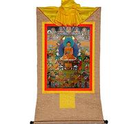 Shakyamuni TibetanoBordado Pintura Brocado Thangka Budista Hecho A Mano for Decoración de Yoga (Color : Gold, Size : M) (Color : Blu, Size : S) (Color : Bruin, Size : Medium)