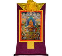 Shakyamuni TibetanoBordado Pintura Brocado Thangka Budista Hecho A Mano for Decoración de Yoga (Color : Gold, Size : M) (Color : Blu, Size : S) (Color : Purple, Size : Medium)