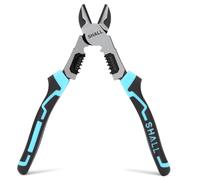 SHALL 3 en 1 Alicates de corte diagonal，con pelacables, cortadores de cables de cromo-vanadio de alta resistencia de 8 pulgadas, para electricistas para cortar, crimpar y pelar.