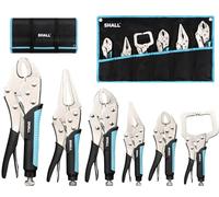 SHALL Alicates de bloqueo de 6 piezas, juego de alicates con mordazas curvas de 5", 7" y 10", alicates de punta larga de 6-1/2" y 9-1/2", abrazadera en C de bloqueo de 6"