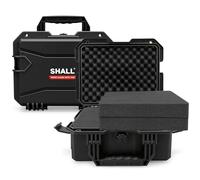 Shall Hard Protective Case L Size, Waterproof Dustproof Shockproof Flight Case with Custom Foam Insert, Carry Storage Box for Camera Tool Electronics Instrument Outdoor Travel, Black