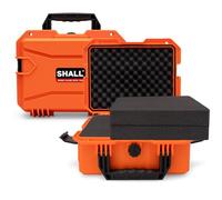 Shall Hard Protective Case L Size, Waterproof Dustproof Shockproof Flight Case with Custom Foam Insert, Carry Storage Box for Camera Tool Electronics Instrument Outdoor Travel.Orange