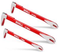 SHALL Juego de 3 herramientas extractoras de clavos, 12 pulgadas, 10 pulgadas, 8 pulgadas, barra de palanca de patas de gato resistente y mini, barra de garra, barra maravillosa, herramienta de