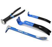 SHALL Juego de 4 palancas, extractor de clavos con forma de pata de gato, palancas de garra plana, alicates de corte de extremos, herramienta para quitar clavos de zócalo, piso y extracción de clavos