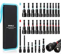 SHALL Juego de destornilladores de tuerca magnética de 29 piezas, broca de destornillador de impacto de 1/4 "vástago hexagonal, adaptadores de dados de impacto, portabrocas