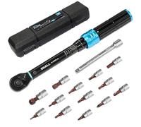 SHALL-Juego de llaves dinamométricas de 15 piezas de 1/4", (2-25 Nm), mantenimiento de bicicletas y motocicletas, con poste de extensión y caja de almacenamiento