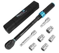 SHALL Juego de llaves dinamométricas de 7 piezas de 1/2", (20-220 Nm), adecuadas para el mantenimiento de automóviles y motocicletas, con poste de extensión y caja de almacenamiento