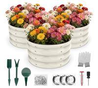Shall Kit de 3 Piezas (61 cm x 28,8 cm) para Jardinera elevada Redonda, Ideal para Exteriores con Bordes de Seguridad, fácil de Montar y Apta para Flores y Frutas.