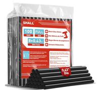 SHALL - Paquete de 100 barras de pegamento negras, 0.43 pulgadas x 8 pulgadas (11 mm x 200 mm), para pistolas de pegamento para todas las temperaturas, arte multiusos, sellado de manualidades,