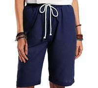 ShallGood Pantalones Cortos Mujer Básicos Color Sólido Bolsillos Verano Cinturón Delgado Cintura Alta Ocasionales Casual Short Yoga Pantalones Z1 Armada L