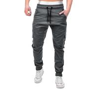 ShallGood Pantalones de Hombre Casuales Chino Deporte Joggers Pants Algodón Slim Fit Jeans Cargo Trouser Gris X-Small