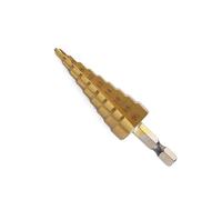 Shallho 1/4" vástago hexagonal 4-20mm titanio recubierto espiral acanalado paso taladro HSS paso broca para plástico madera metal multi-agujero cónico taladro