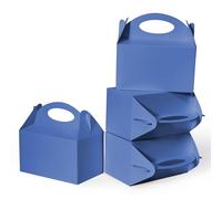 Shallive 25 cajas pequeñas de regalo para fiestas, bolsas de regalo de galletas de caramelo de 6 pulgadas para fiestas de cumpleaños infantiles, color azul