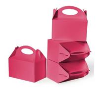 Shallive 50 cajas pequeñas de regalo para fiestas, bolsas de regalo de galletas de caramelo de 6 pulgadas para fiestas de cumpleaños infantiles, color rosa