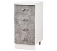 Shally Dogan Cajonera Mueble Base para Cocina con 4 cajones, Mueble Modular con Estructura de Madera sólida y Resistente, Organizador de 40 x 50 x 85 cm (hormigón)