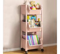 Shally Dogan Carrito Multiusos para revistas y Juguetes, Ahorra Espacio, con Ruedas giratorias a 360°, Carrito de Almacenamiento Delgado con 3 estantes, Ideal para Libros, revistas, Juguetes, Color