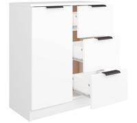 Shally Dogan Credenza in Legno Bianco Cassettiera Consolle 1 Anta Salvaspazio Aparador, Madera de ingeniería, Color Blanco, 30P x 60l x 70A cm (3 Cassetti)