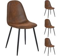Shally Dogan Dogan Juego de 4 sillas, Ante, Negro, 42.5 x 45 x 87 cm