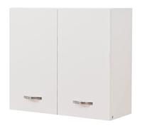 Shally Dogan Escurreplatos de Pared, Armario Colgante de Cocina de Pared, Armario Colgante de Madera con Dos Puertas Color Blanco, 80 x 32 x 72 cm