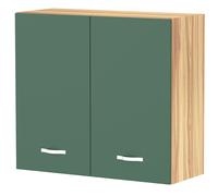 Shally Dogan Escurridor de Platos de Pared con Bandeja de Goteo para Cocina, Armario de Pared de Madera Duradera, Armario Colgante con Dos Puertas y Dos Estantes, 80 x 32 x 72 cm de