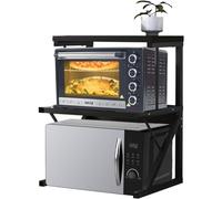 Shally Dogan Estantería de Cocina con Estante para Especias, con 2 Compartimentos Antideslizantes y estantes Antideslizantes, diseño Moderno (Negro + Negro)