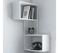 Shally Dogan Estantería esquinera de 3 Niveles para Pared, decoración Interior, hogar, Oficina, Organizador Ahorra Espacio diseño Moderno, Dimensiones 47 x 20 x 85 (h) cm (Blanco)