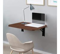 Shally Dogan Mesa de Pared Plegable 60 x 40 cm de Madera, estantería de Pared Plegable, Ahorra Espacio, versátil, Escritorio para Ordenador, Mesa de Comedor, salón, salón, baño, Cocina (Nogal)