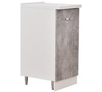 Shally Dogan Mueble base para cocina con puerta individual y dos compartimentos, mueble con estructura de madera robusta y resistente, color gris cemento, mueble componible, dimensiones 40 x 50 x 85