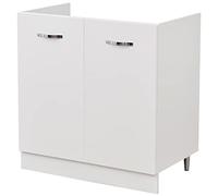Shally Dogan bajo Lavabo para Cocina Modular, Mueble de Color Blanco, 2 Puertas, Madera, 80 x 50 x 85 cm