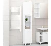 Shally Dogan Mueble de Columna Alto Que Ahorra Espacio, 2 Puertas, Armario Estrecho autoportante con 4 Patas, estantería portaobjetos Multiusos, salón, baño, Cocina, librería, Oficina (Blanco)